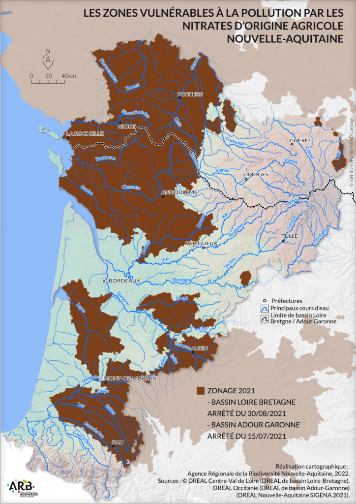 Carte La qualité de la ressource Nouvelle Aquitaine