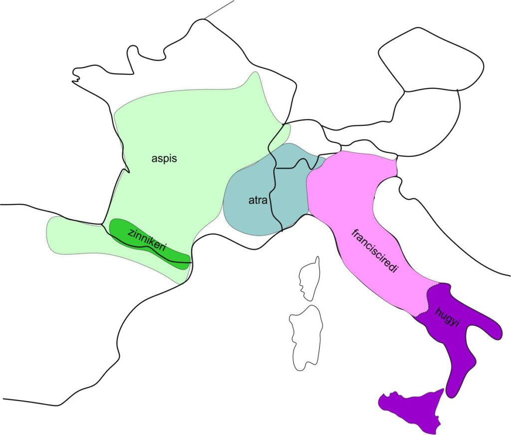 carte de répartition des vipères 